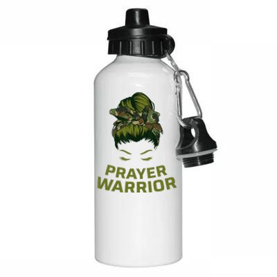 Prayer Warrior Camo Faith God Jesus Christian Aluminum Water Bottle 