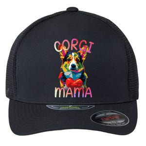 Pembroke Welsh Corgi Lover Mama Pop Art Corgi Mom Funny Gift Flexfit Unipanel Trucker Cap