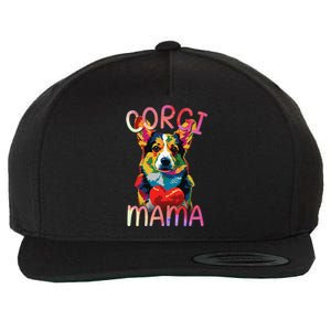 Pembroke Welsh Corgi Lover Mama Pop Art Corgi Mom Funny Gift Wool Snapback Cap