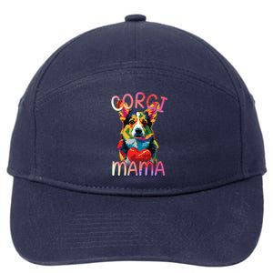 Pembroke Welsh Corgi Lover Mama Pop Art Corgi Mom Funny Gift 7-Panel Snapback Hat