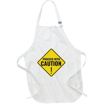 Proceed With Caution Road Traffic Signal Light Rules Full-Length Apron With Pockets