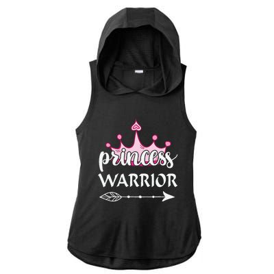 Princess Warrior Crown Pink Breast Cancer Awareness Fighting Ladies PosiCharge Tri-Blend Wicking Draft Hoodie Tank