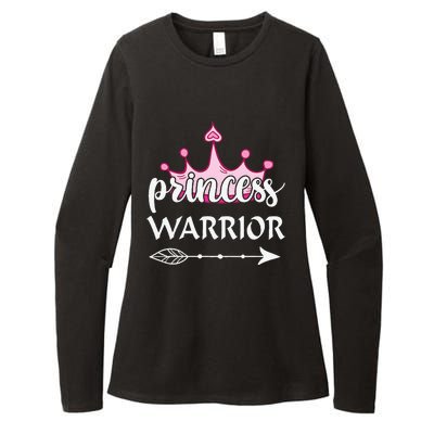 Princess Warrior Crown Pink Breast Cancer Awareness Fighting Womens CVC Long Sleeve Shirt