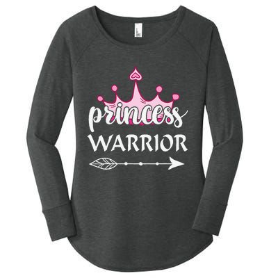 Princess Warrior Crown Pink Breast Cancer Awareness Fighting Women's Perfect Tri Tunic Long Sleeve Shirt