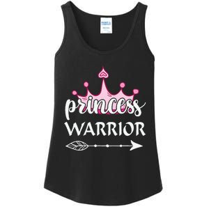 Princess Warrior Crown Pink Breast Cancer Awareness Fighting Ladies Essential Tank