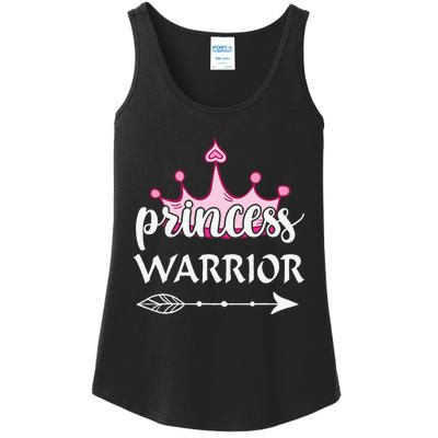 Princess Warrior Crown Pink Breast Cancer Awareness Fighting Ladies Essential Tank