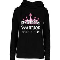 Princess Warrior Crown Pink Breast Cancer Awareness Fighting Womens Funnel Neck Pullover Hood