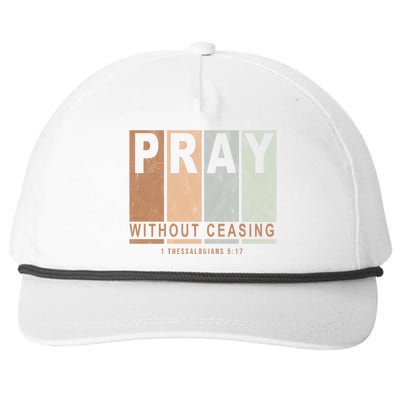 Pray Without Ceasing Thessalonians 5:17 Snapback Five-Panel Rope Hat