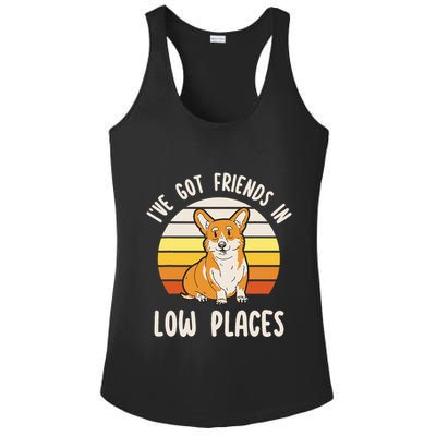 Pembroke Welsh Corgi Dog I've Got Friends In Low Places  Ladies PosiCharge Competitor Racerback Tank