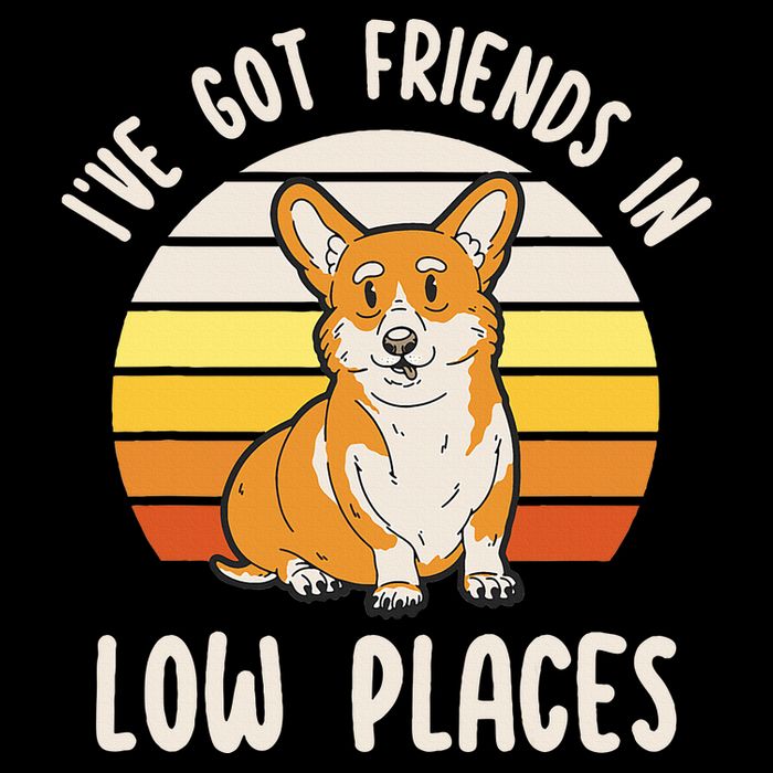 Pembroke Welsh Corgi Dog I've Got Friends In Low Places  Cropped Pullover Crew