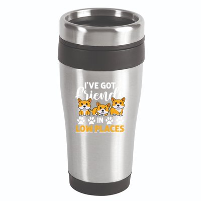Pembroke Welsh Corgi Gift I've Got Friends In Low Places Gift 16oz Travel Tumbler