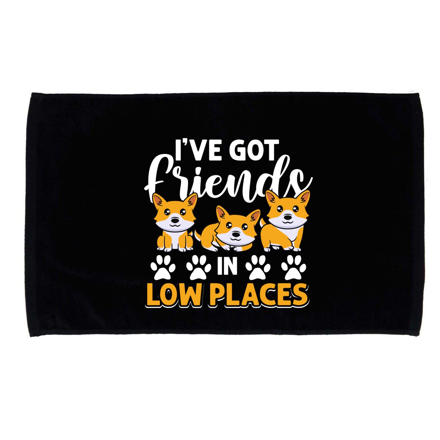 Pembroke Welsh Corgi Gift I've Got Friends In Low Places Gift Microfiber Hand Towel