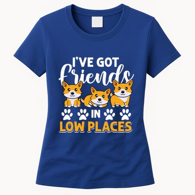 Pembroke Welsh Corgi Gift I've Got Friends In Low Places Gift Womens T-Shirt