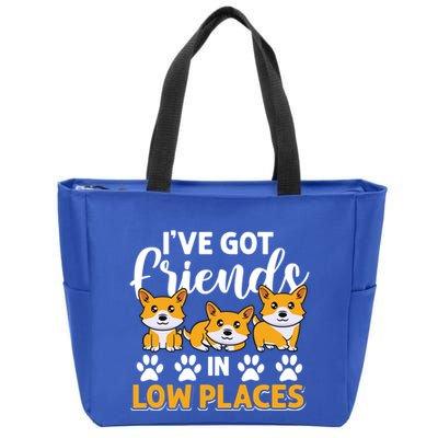 Pembroke Welsh Corgi Gift I've Got Friends In Low Places Gift Zip Tote Bag