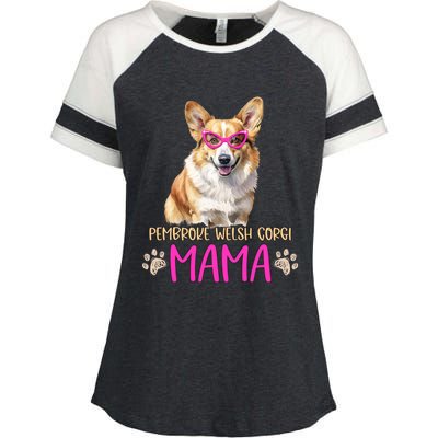 Pembroke Welsh Corgi Dog Breed Mama Cute Puppy Mother Great Gift Enza Ladies Jersey Colorblock Tee