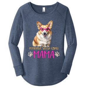 Pembroke Welsh Corgi Dog Breed Mama Cute Puppy Mother Great Gift Women's Perfect Tri Tunic Long Sleeve Shirt