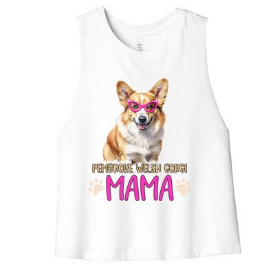 Pembroke Welsh Corgi Dog Breed Mama Cute Puppy Mother Great Gift Women's Racerback Cropped Tank