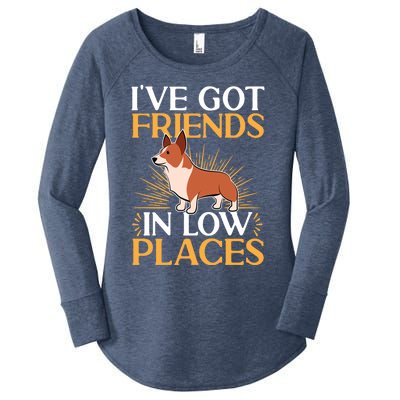 Pembroke Welsh Corgi Gift I've Got Friends In Low Places Gift Women's Perfect Tri Tunic Long Sleeve Shirt