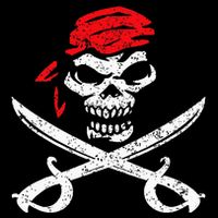 Pirate With Crossbones & Eye Patch Skull Button