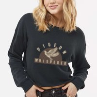 Pigeon Whisperer Cute Pigeon Racing Enthusiast Gift Cropped Pullover Crew
