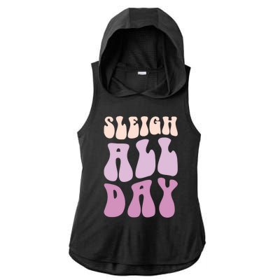 Pastel Winter Christmas Sleigh All Day Gift Ladies PosiCharge Tri-Blend Wicking Draft Hoodie Tank