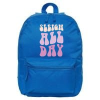 Pastel Winter Christmas Sleigh All Day Gift 16 in Basic Backpack