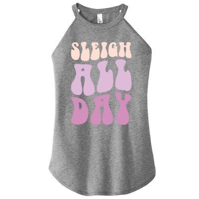 Pastel Winter Christmas Sleigh All Day Gift Women’s Perfect Tri Rocker Tank