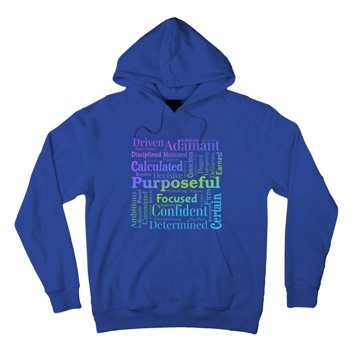 Purposeful Word Cloud Art Achiever Hoodie