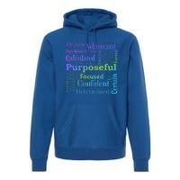 Purposeful Word Cloud Art Achiever Premium Hoodie