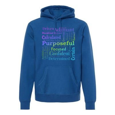 Purposeful Word Cloud Art Achiever Premium Hoodie