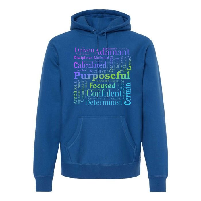 Purposeful Word Cloud Art Achiever Premium Hoodie