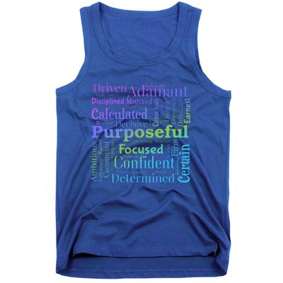 Purposeful Word Cloud Art Achiever Tank Top