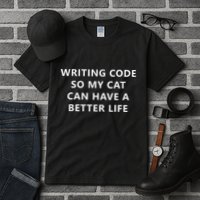 Programmer Writing Code For My Cat Funny Coding Tall T-Shirt