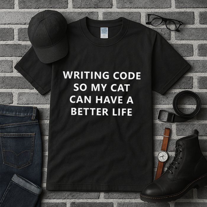 Programmer Writing Code For My Cat Funny Coding Tall T-Shirt