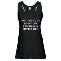 Programmer Writing Code For My Cat Funny Coding Ladies Essential Flowy Tank