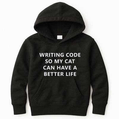 Programmer Writing Code For My Cat Funny Coding Kids Hoodie