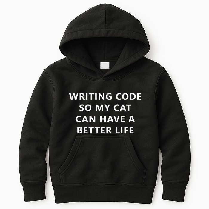 Programmer Writing Code For My Cat Funny Coding Kids Hoodie