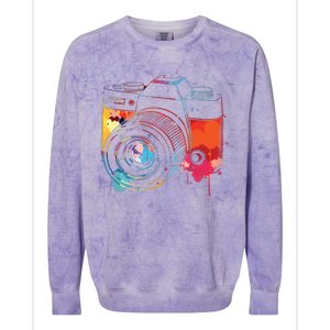 Photography Watercolor Camera Photographer Photo Tee Colorblast Crewneck Sweatshirt