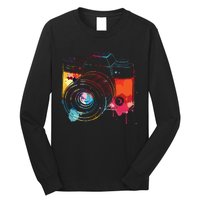 Photography Watercolor Camera Photographer Photo Tee Long Sleeve Shirt