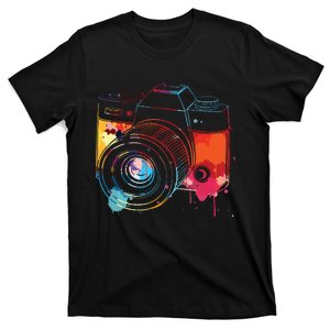 Photography Watercolor Camera Photographer Photo Tee T-Shirt