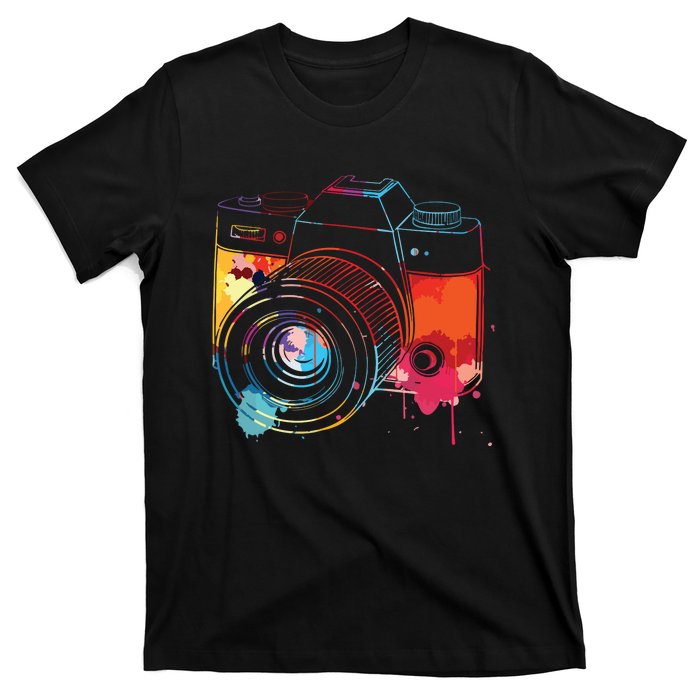 Photography Watercolor Camera Photographer Photo Tee T-Shirt