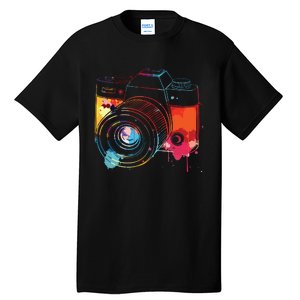 Photography Watercolor Camera Photographer Photo Tee Tall T-Shirt