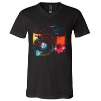 Photography Watercolor Camera Photographer Photo Tee V-Neck T-Shirt