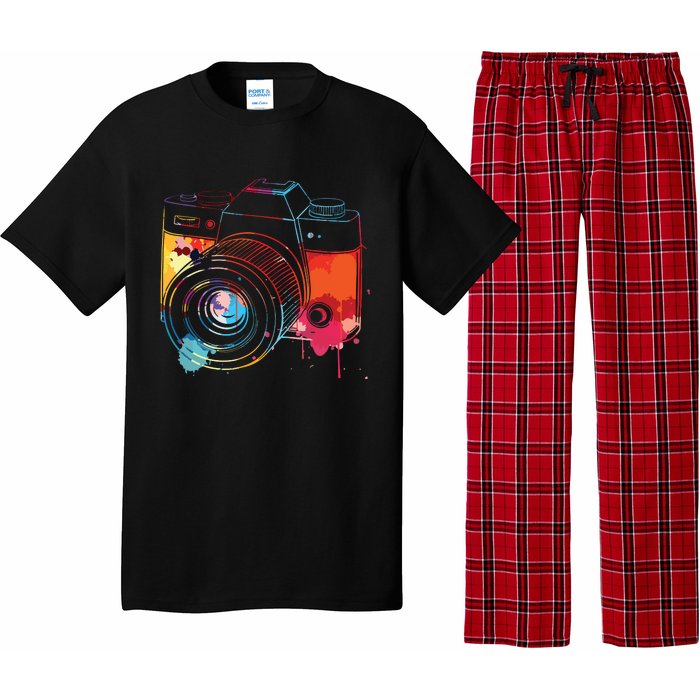 Photography Watercolor Camera Photographer Photo Tee Pajama Set