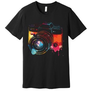 Photography Watercolor Camera Photographer Photo Tee Premium T-Shirt