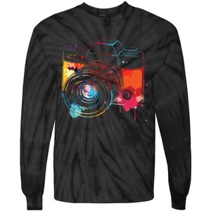 Photography Watercolor Camera Photographer Photo Tee Tie-Dye Long Sleeve Shirt