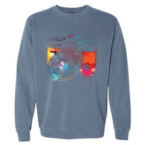 Photography Watercolor Camera Photographer Photo Tee Garment-Dyed Sweatshirt