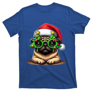 Pug Wearing Christmas Tree Glasses Gift T-Shirt