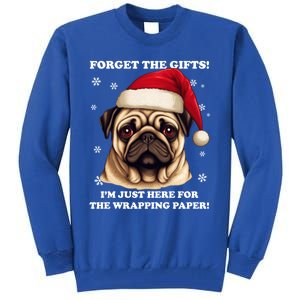 Pug With Christmas Hat Funny Dog Christmas Gift Tall Sweatshirt