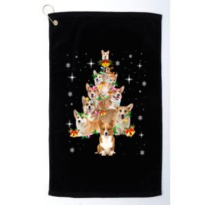 Pembroke Welsh Corgi Christmas Tree Lights Xmas Pajama Dog Funny Gift Platinum Collection Golf Towel